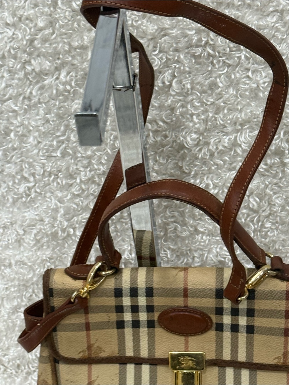 Burberry Haymarket Check Top Handle Bag - Picture 5 of 16